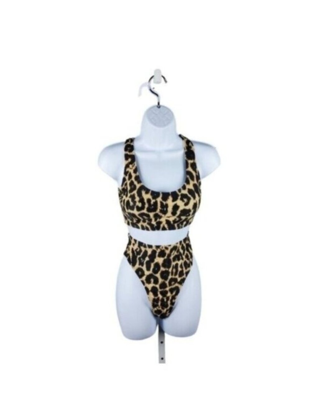 Hapcope Women's Leopard Two Piece High Waist Bikini Set Tan And Black